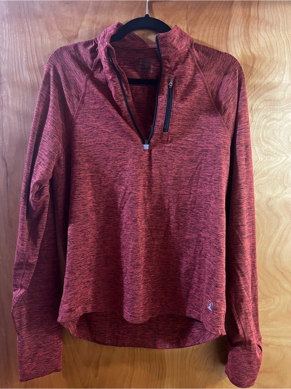 Men’s Red Heather Quarter-Zip Performance Top